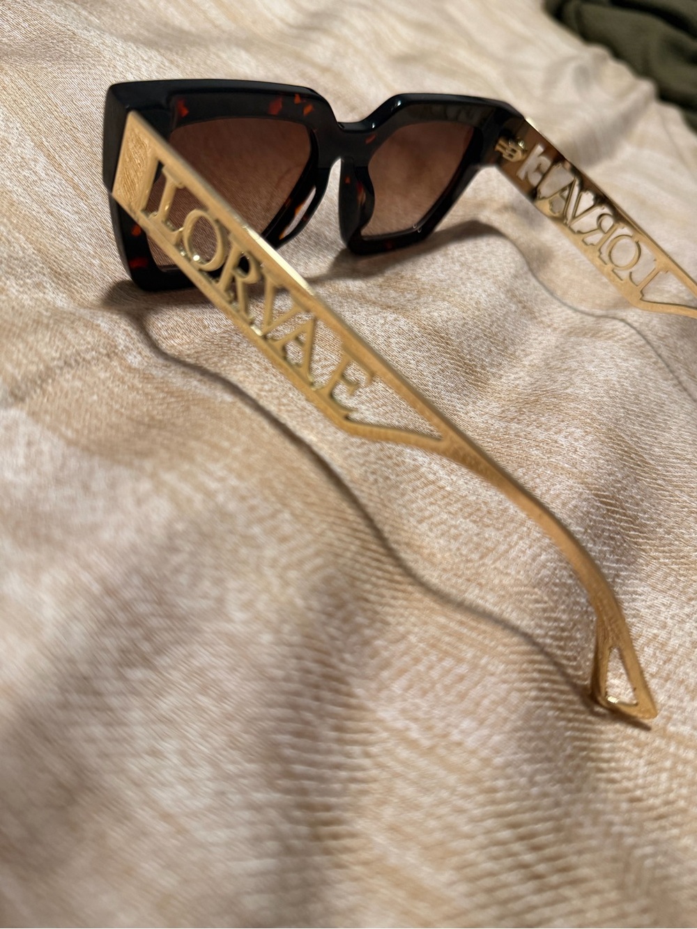 LORVAE Gold-Tone & Tortoiseshell Women's Fashion Sunglasses